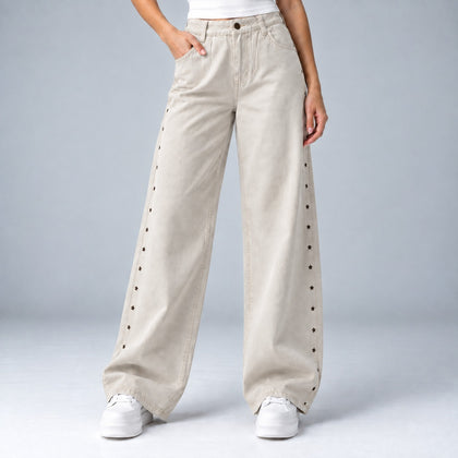 Jean Baggy Marfil Ax-3090 Rigido