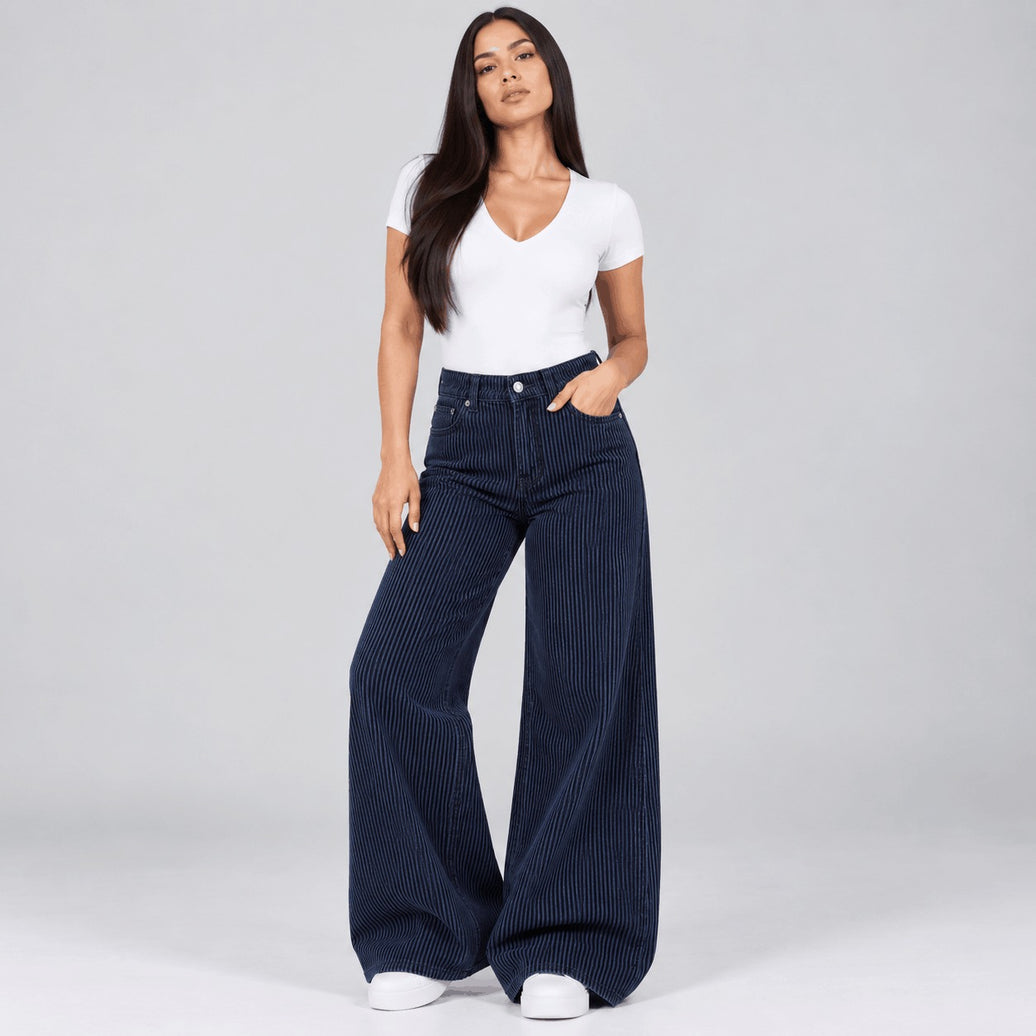 Jean Wide Leg Azul Ax-3229 LIcrado Premium