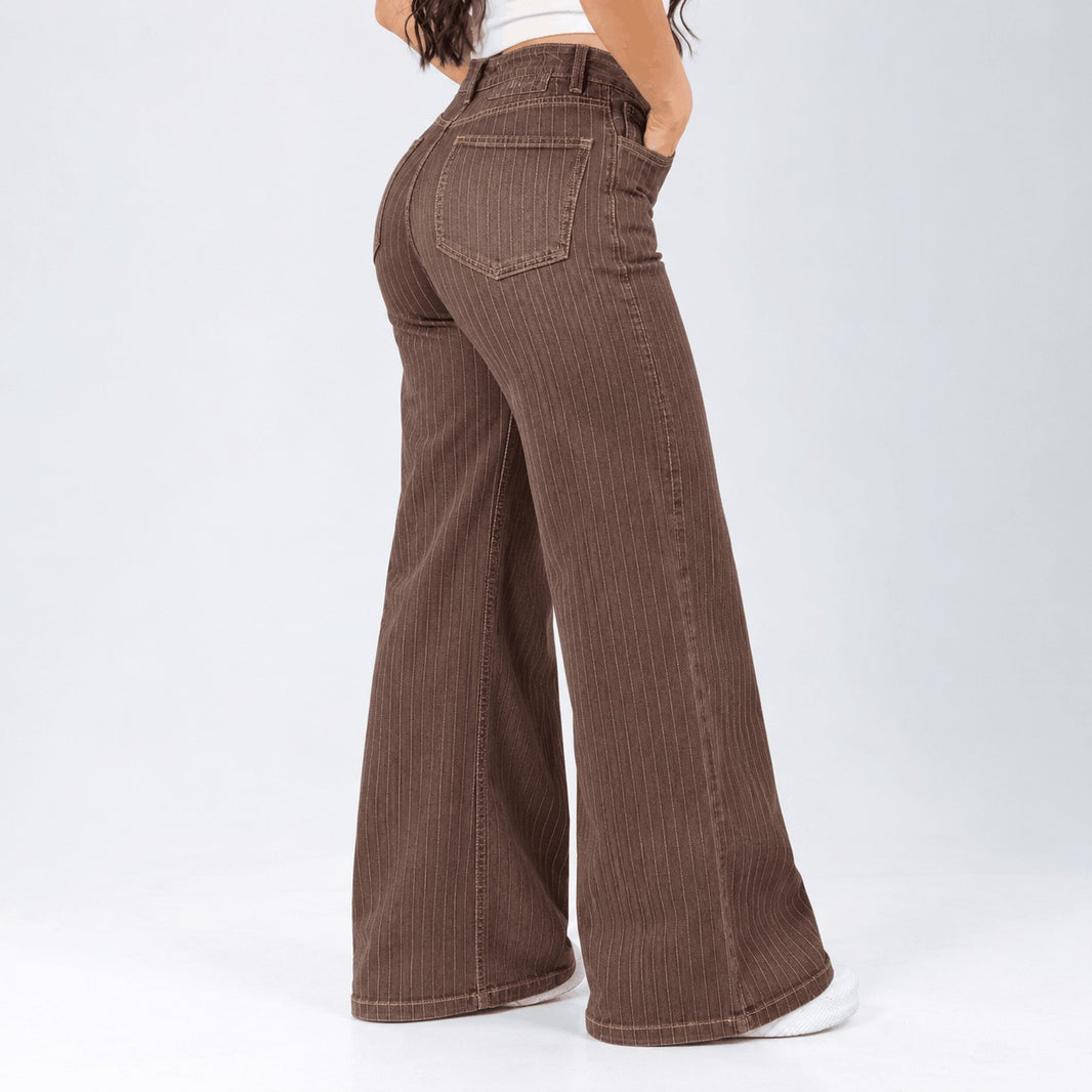 Jean Wide Leg Café Ax-3186 licrado Premium