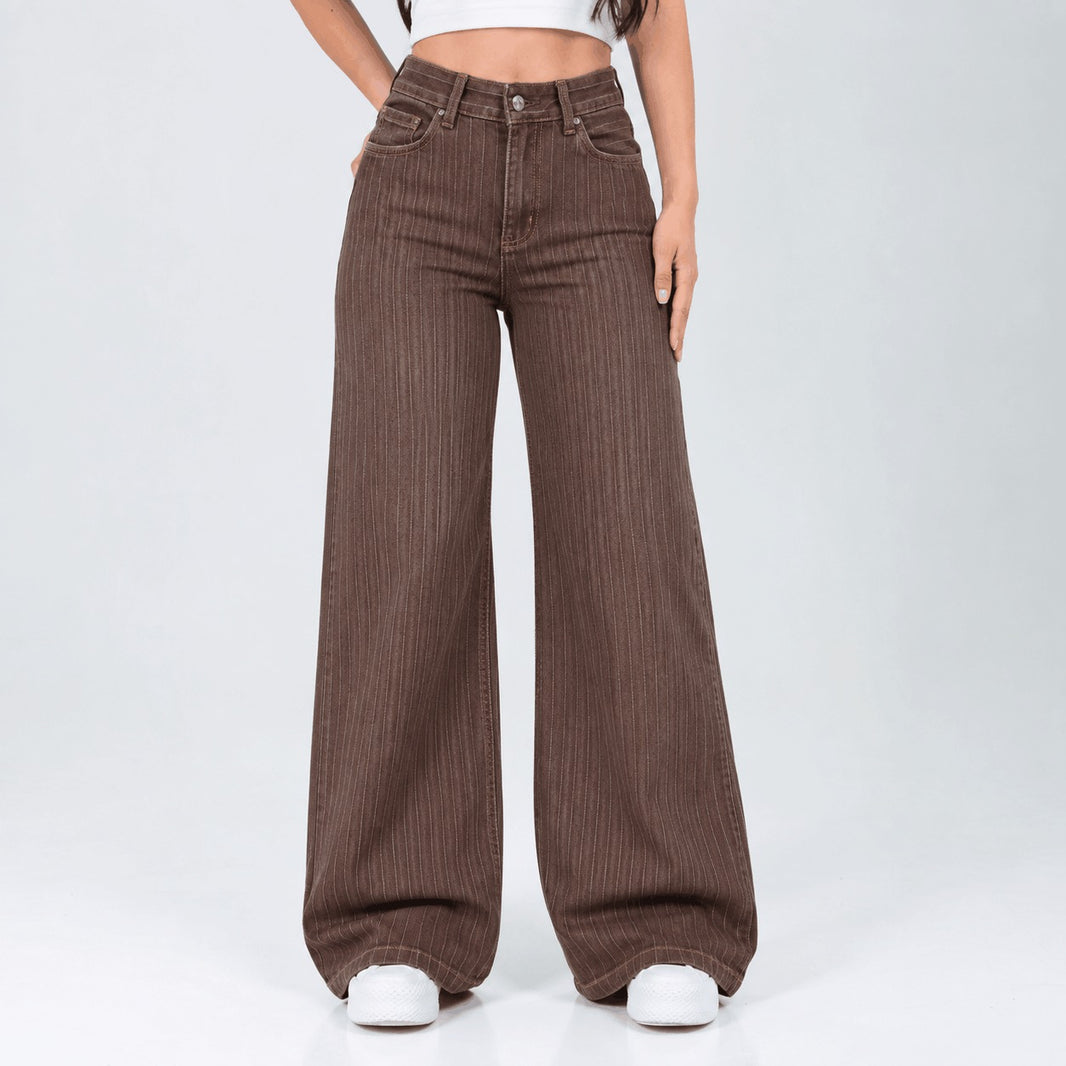 Jean Wide Leg Café Ax-3186 licrado Premium