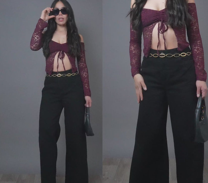 Jean Axspen Wide Leg Ax-2843 Negro